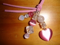 collier Muriel rose / blanc