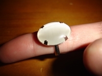 Bague - oeil de chat blanc