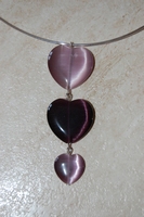 collier coeurs mauves