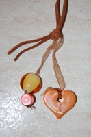 collier coeur organza orange