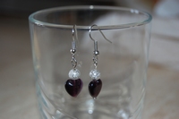boucles d`oreilles coeur noir