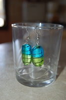 boucles d`oreilles Eclat du printemps anis et turquoise