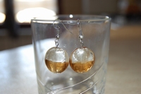 boucles d`oreilles Palets ronds cristal et topaze