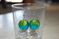 boucles d`oreilles Palets ronds anis et turquoise