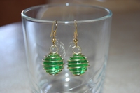 boucles d`oreilles Spirales vertes