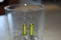 boucles d`oreilles Bobines couture vertes