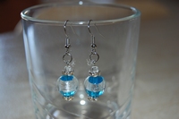 boucles d`oreilles Intemporelles cristal bleu