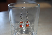 boucles d`oreilles Intemporelles cristal rouge