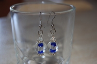 boucles d`oreilles Intemporelles cristal outremer