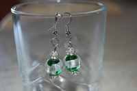 boucles d`oreilles Intemporelles cristal vert
