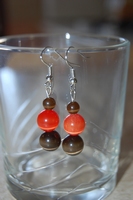 boucles d`oreilles Orange et caramel