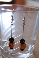 boucles d`oreilles Pendantes tigrées