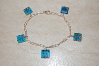 Bracelet argent Millefiori bleu