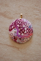 Pendentif pate fimo rose