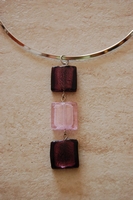collier trio prune et rose