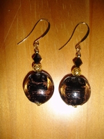 boucles d`oreilles Dally noir / or