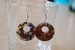 boucles d`oreilles Millefiori Palets marrons